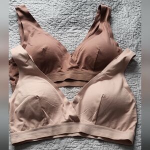 Elegant Comfort Bralette Set - Brown and Cream Set Of 2